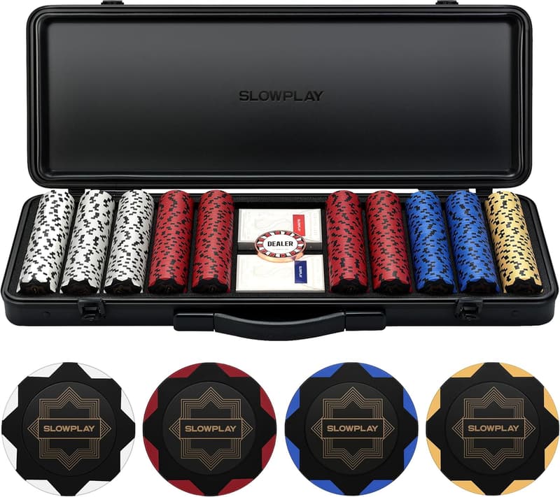 Texas Hold'em Poker Chip Set - 300/500 PCS with Durable Case