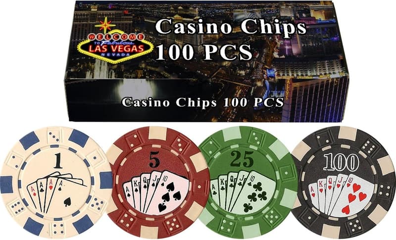 Las Vegas Poker Chips Gift Set – 100 pcs, 11.5g