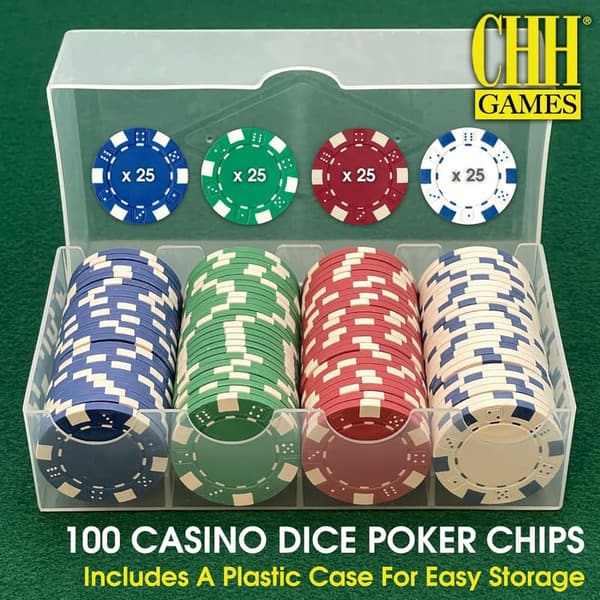 Poker Casino Dice Style Chips Set (100 Pieces)