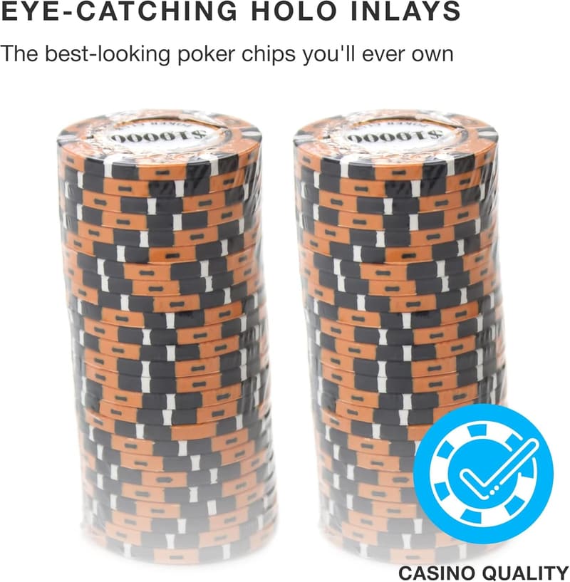 Monte Carlo Premium 14g Clay Composite Poker Chips (50-Pack)