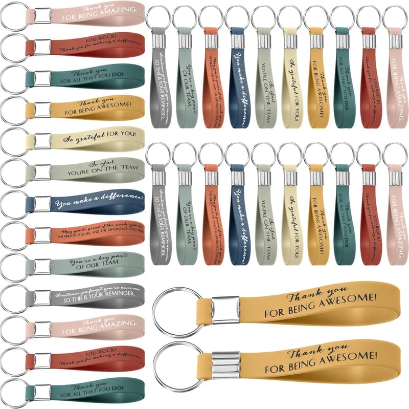 50 Pcs Inspirational Silicone Keychains for Women