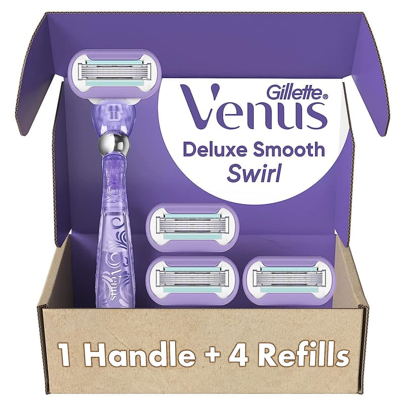 Gillette Venus Deluxe Women's Razor with 4 Blade Refills