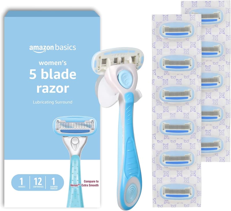 Women's 5-Blade Razor Set with 12 Cartridges & Hanger