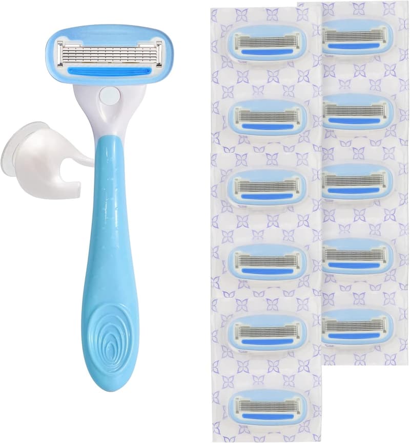 Women's 5-Blade Razor Set with 12 Cartridges & Hanger