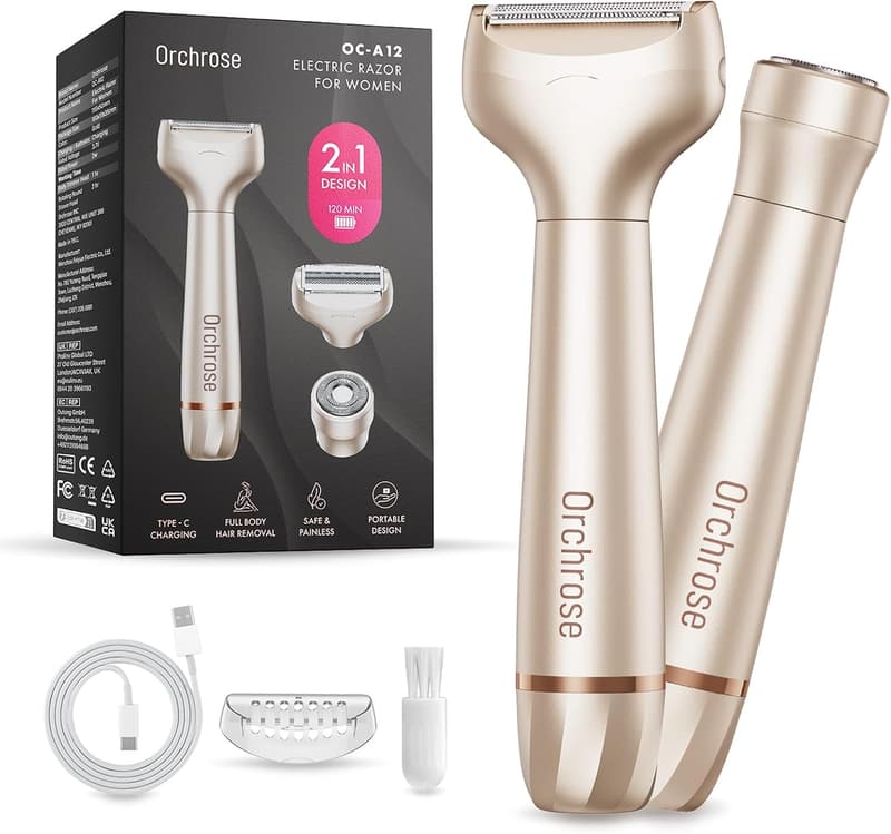 Rechargeable Electric Razor for Women - Painless Hair Trimming
