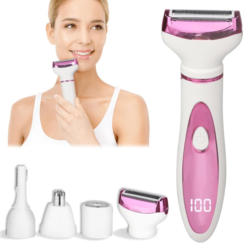 Rechargeable 4-in-1 Electric Razor for Women and Men - Purple