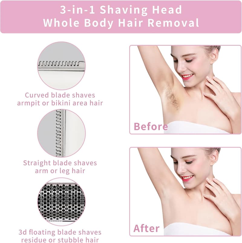 Rechargeable 4-in-1 Electric Razor for Women and Men - Purple