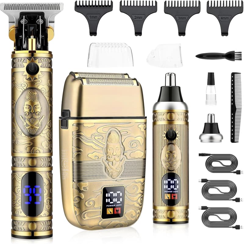 Men's Hair Trimmer Set - Cordless T-Blade & Nose Trimmer