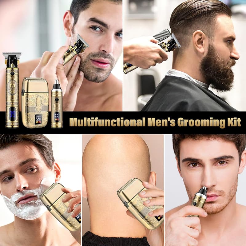 Men's Hair Trimmer Set - Cordless T-Blade & Nose Trimmer