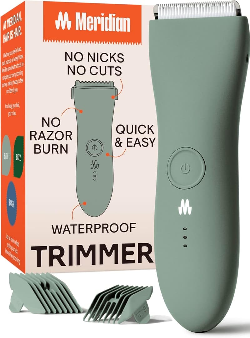 Men's Waterproof Electric Body Hair Trimmer - Rechargeable Sage