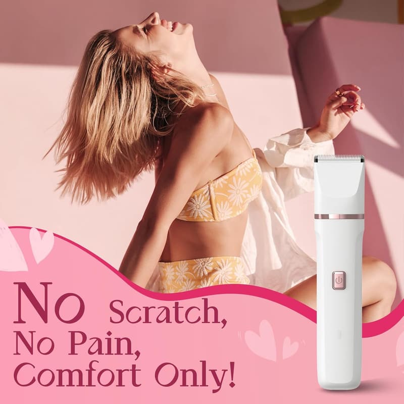 Women's Electric Body Groomer - Waterproof Hair Trimmer with Ceramic Blades