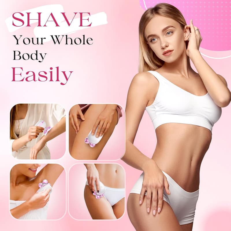 Rechargeable Women's Electric Razor - Painless Wet/Dry Grooming Kit