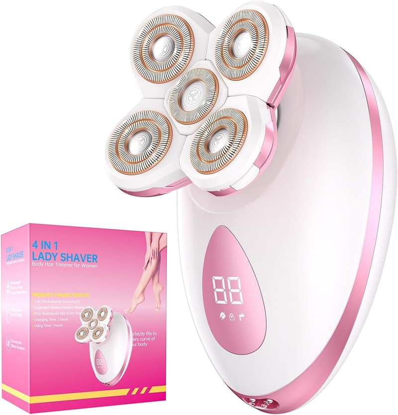 Cordless Waterproof Electric Razor for Women's Sensitive Skin
