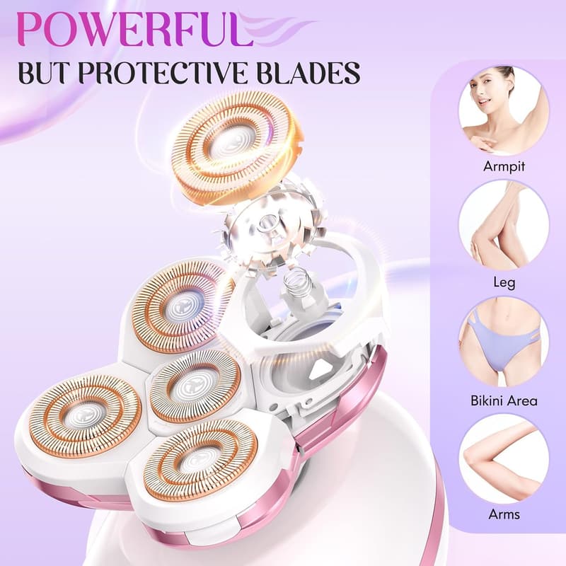 Cordless Waterproof Electric Razor for Women's Sensitive Skin