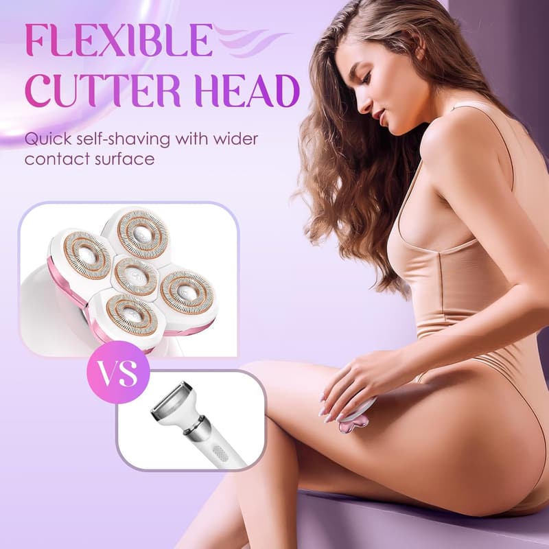 Cordless Waterproof Electric Razor for Women's Sensitive Skin