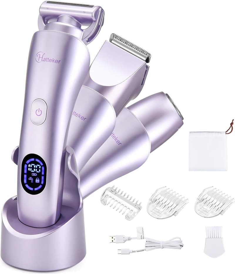 Women's Electric Bikini Trimmer with LED Display - Waterproof Razor