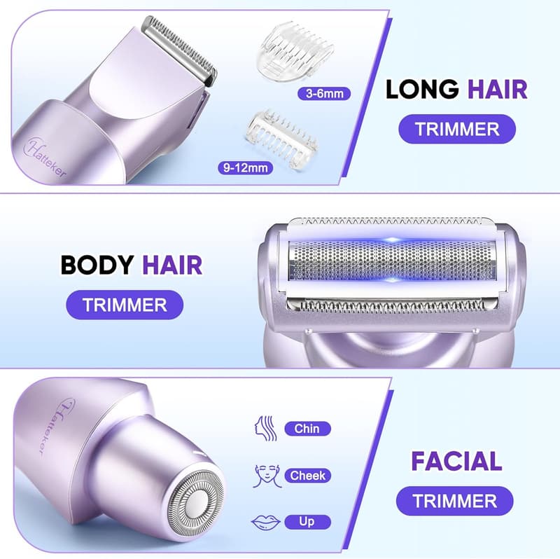 Women's Electric Bikini Trimmer with LED Display - Waterproof Razor