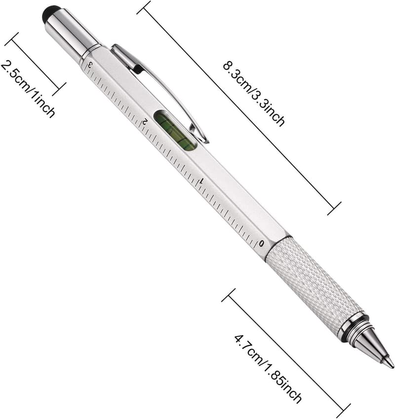 Father's Day 6-in-1 Multitool Pen Set for Dad - Silver