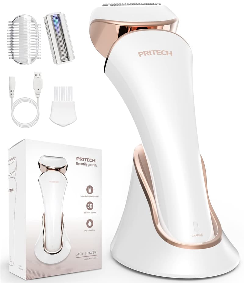 Cordless Electric Shaver for Women - USB Rechargeable, Waterproof