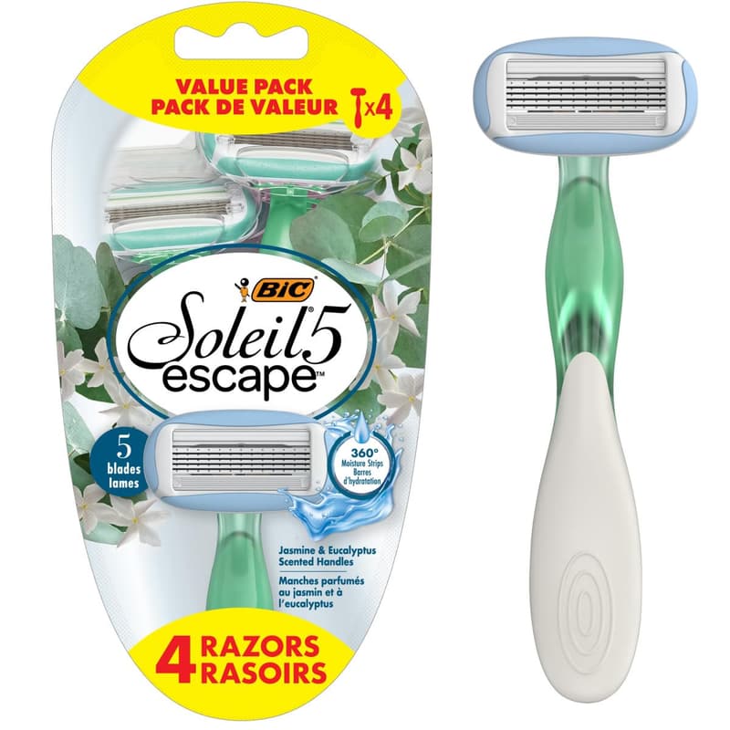 Women's Disposable Razors - Jasmine & Eucalyptus Scent, 4 Count