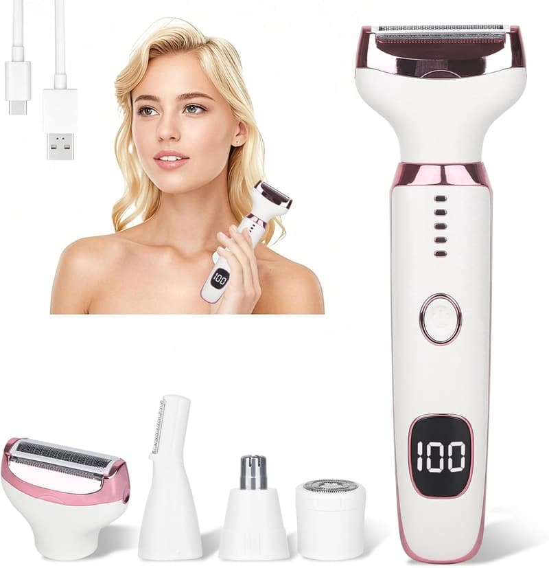 4-in-1 Rechargeable Electric Razor for Women & Men