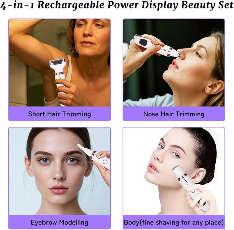4-in-1 Rechargeable Electric Razor for Women & Men