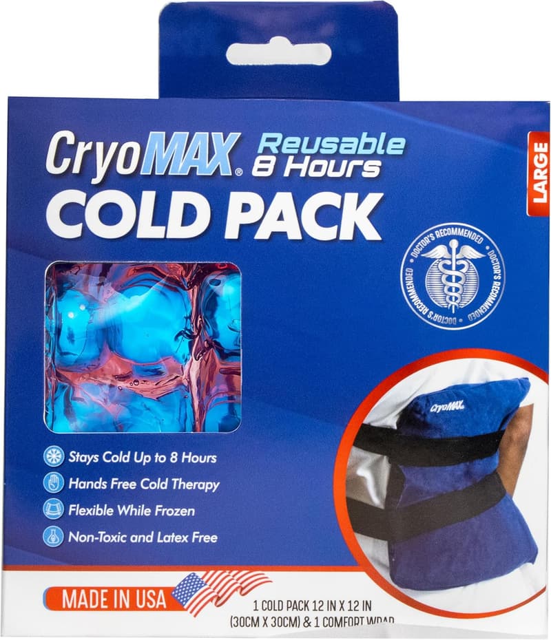 Large Reusable CryoMAX Cold Pack - 8 Hour Therapy, Latex Free