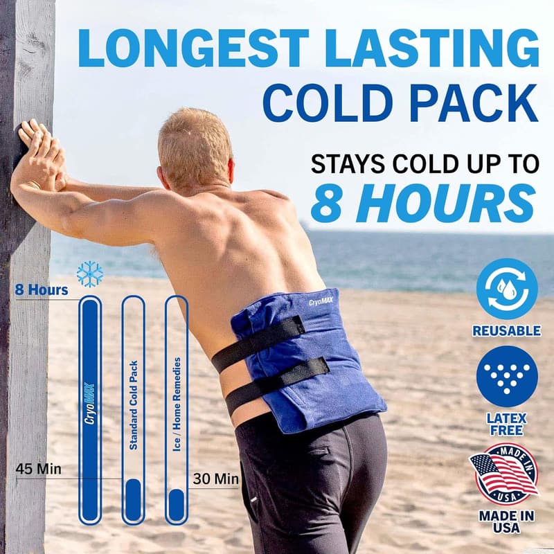 Large Reusable CryoMAX Cold Pack - 8 Hour Therapy, Latex Free