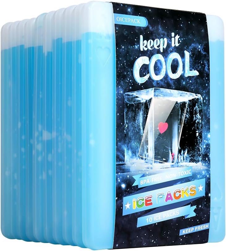 Slim Freezer Ice Packs for Lunch Bags - 10pcs Poker Design