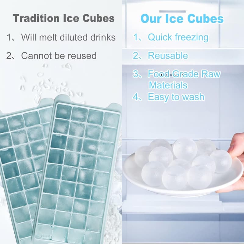 Reusable BPA-Free Plastic Ice Cubes - 100 Pack for Drinks