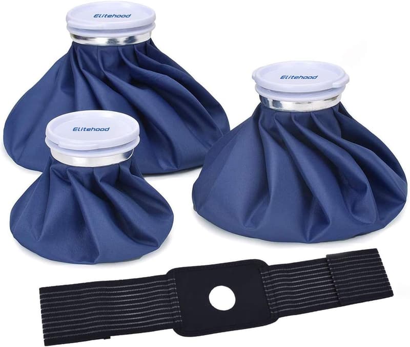 Reusable Ice Cold Pack Set with Elastic Support Wraps - 4 Sizes