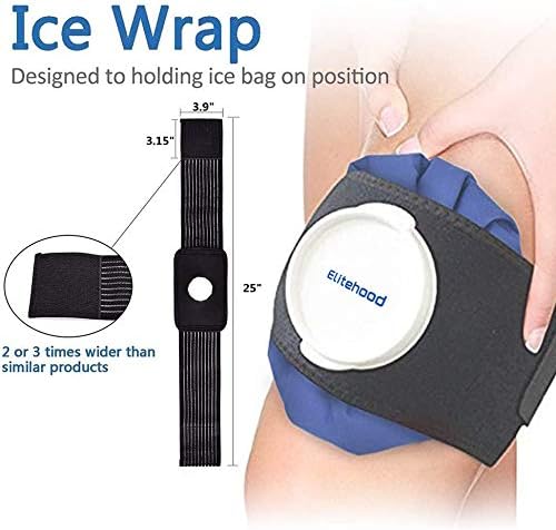 Reusable Ice Cold Pack Set with Elastic Support Wraps - 4 Sizes