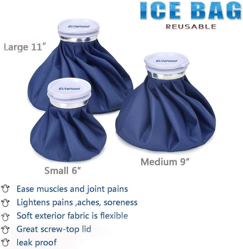Reusable Ice Cold Pack Set with Elastic Support Wraps - 4 Sizes