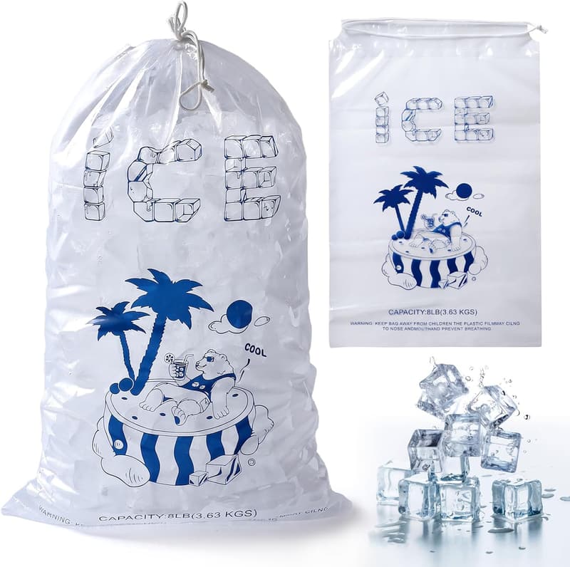 Reusable Heavy-Duty Ice Cube Bags - 50 Pack, 11x19 Inch