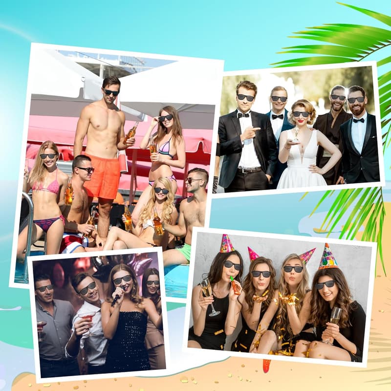 Bulk Black Sunglasses Pack for Summer Parties - 6/12/24/48 Count