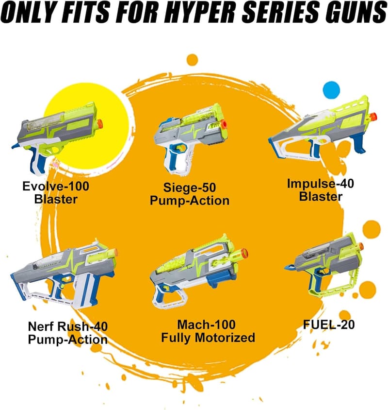 Nerf Hyper Gun 400 Yellow Ammo Balls with Storage Bucket