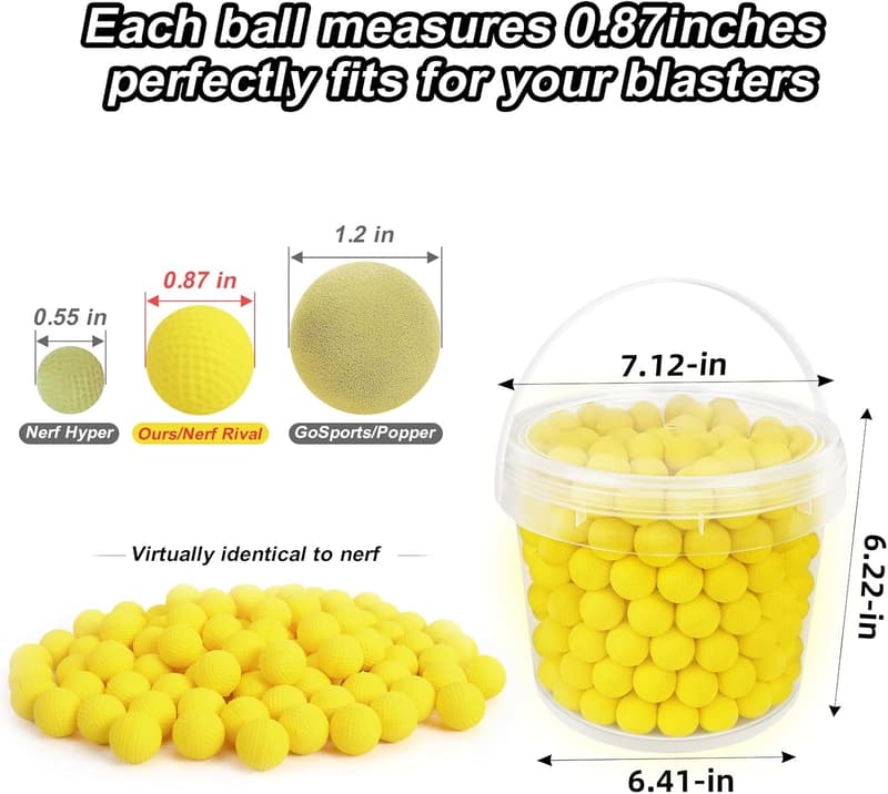 Nerf Rival-Compatible High-Impact Yellow Foam Balls Refill Pack