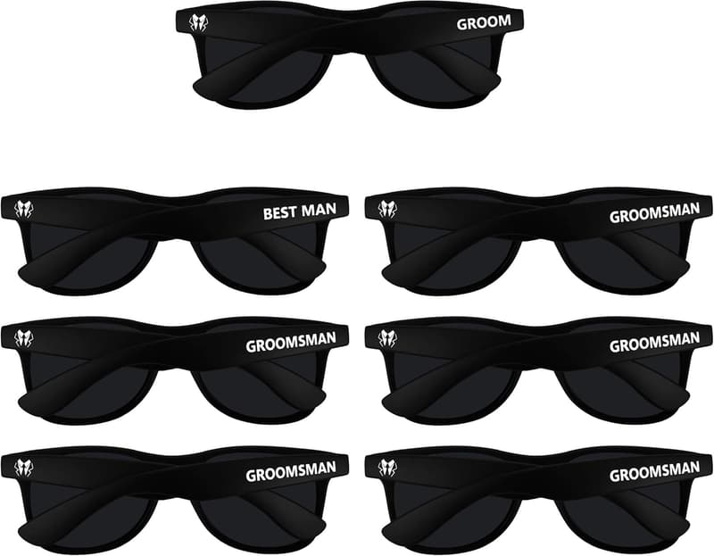 Groom & Groomsmen Wedding Sunglasses Set - 7pcs Gift
