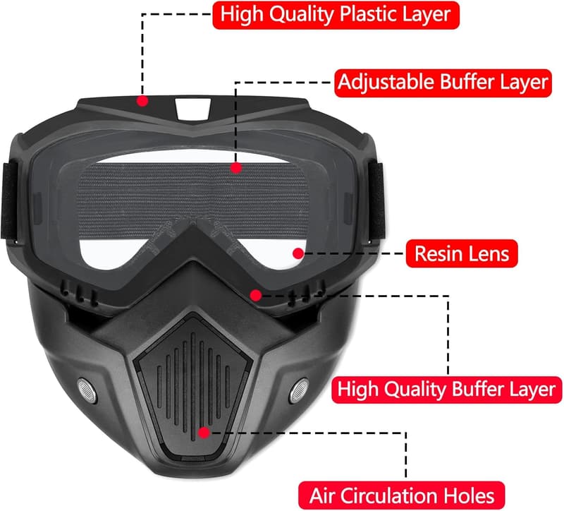 Rival Compatibility Tactical Mask with Goggles for Cosplay & Games