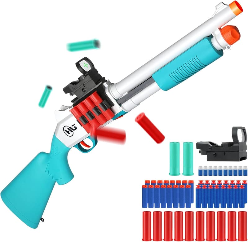 Foam Blaster Toy Gun with Shells and Darts for Indoor/Outdoor Play