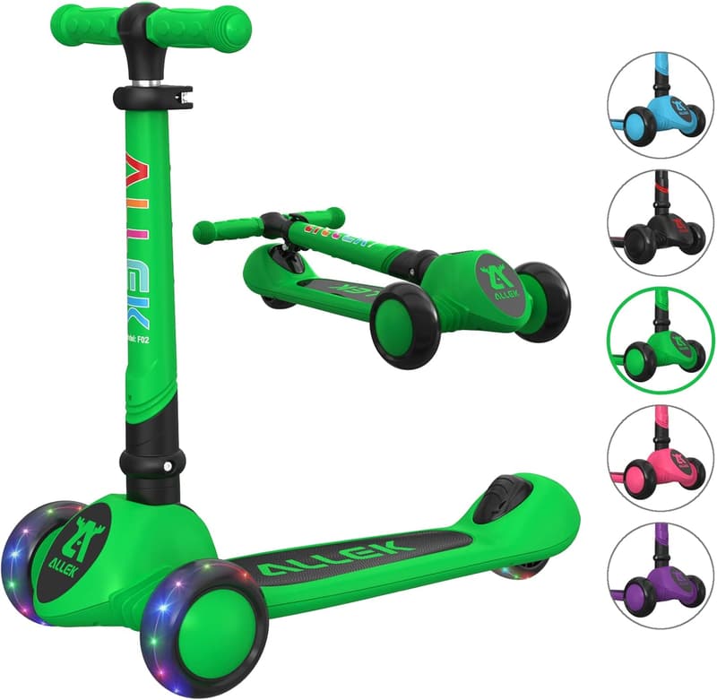 Kids' 3-Wheel Kick Scooter with LED Lights and Adjustable Height