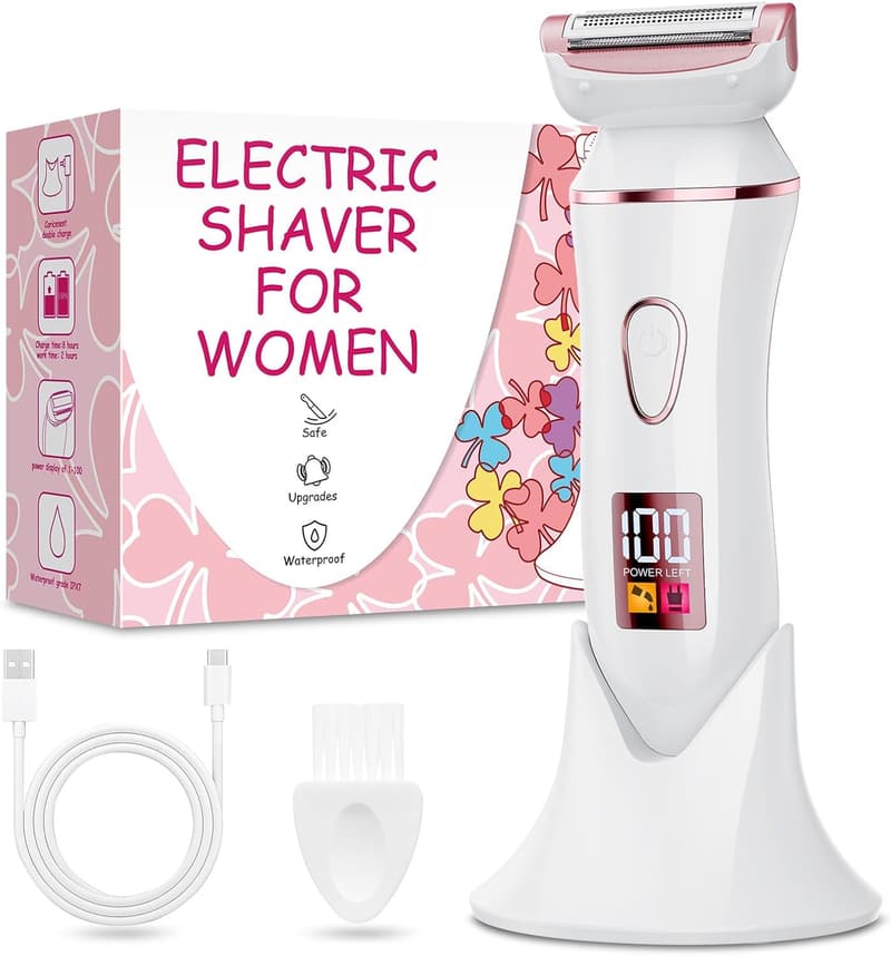 Rechargeable Wet/Dry Electric Shaver for Women (Rose Gold)