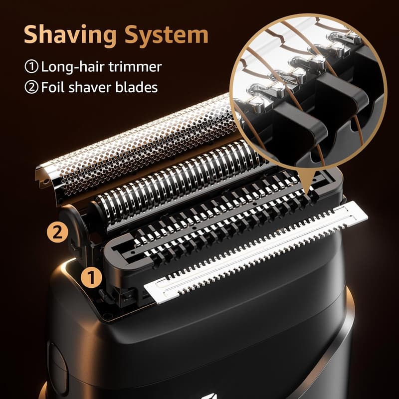 Men's Mini Electric Razor - IPX7 Waterproof, Fast Rechargeable