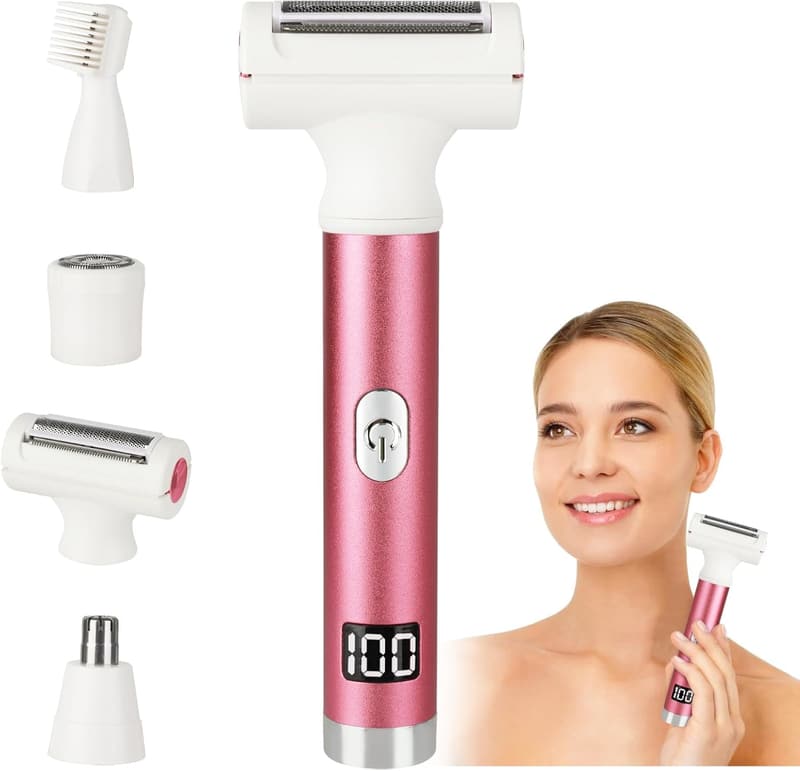 Women's 4-in-1 Cordless Electric Razor & Shaver (Pink)