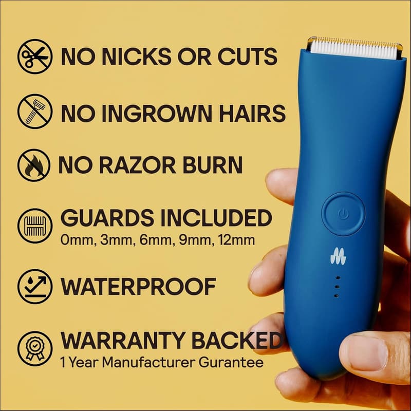 Men’s Waterproof Electric Body Hair Trimmer - Rechargeable