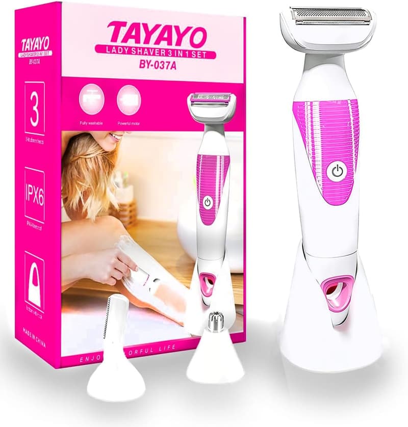 Portable Women's Electric Shaver - 3-in-1 Wet/Dry Razor