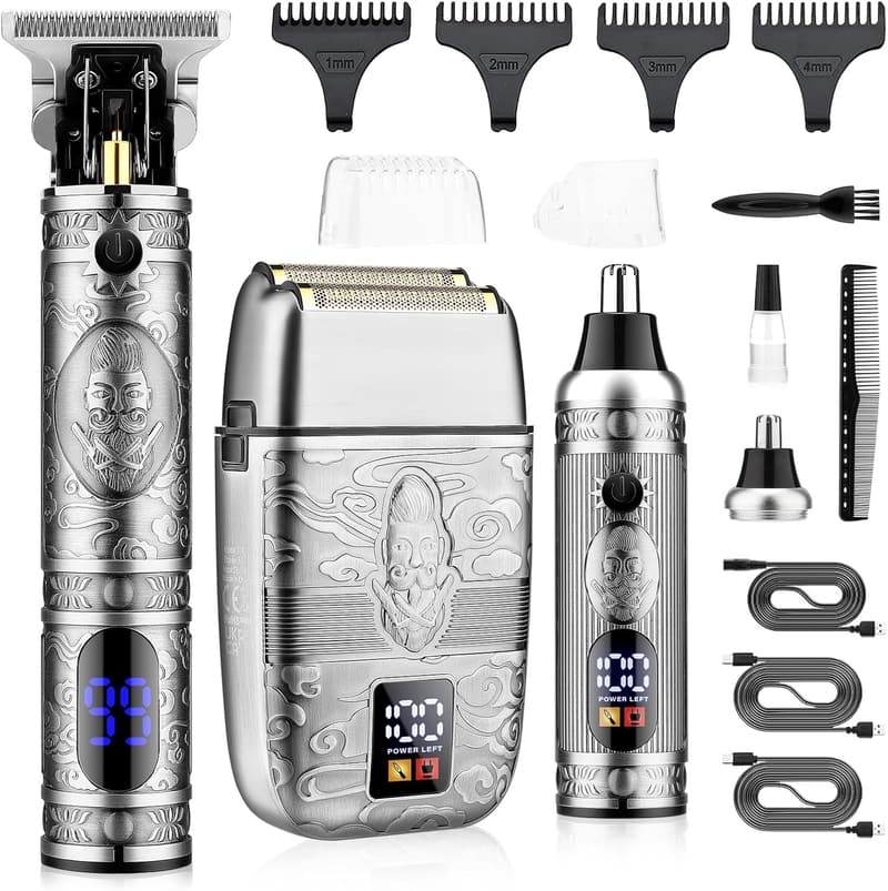 Cordless Hair and Beard Trimmer Grooming Kit for Men