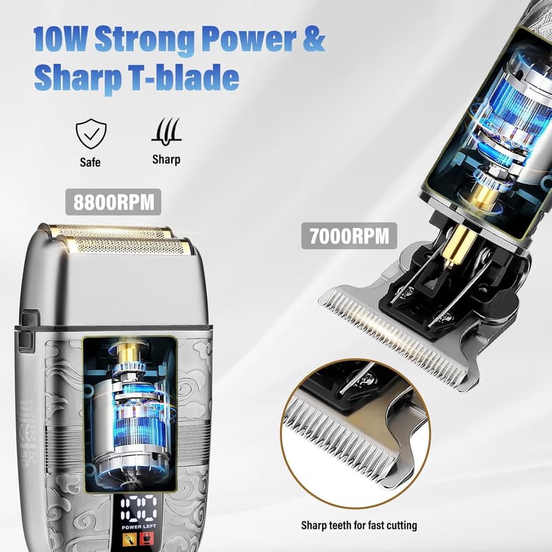 Cordless Hair and Beard Trimmer Grooming Kit for Men