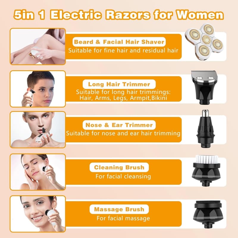 Women's Electric Shaver Kit for Legs & Body Grooming
