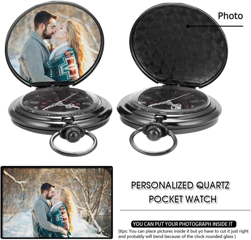 Engraved Pocket Watch for Groomsmen and Ring Bearer